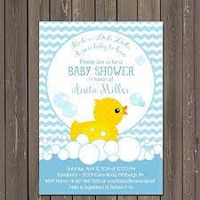 Amazon Com Rubber Duck Baby Shower Invitation Rubber Ducky Baby Shower Invitation Duck Baby Shower Invitation With Chevron In Blue Or Pink Productos Handmade