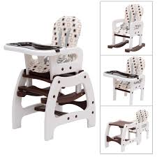 Homcom Baby Toddler Rocking Feeding Highchair Booster Seat Multifunctional 3 In 1 Chair Table Rocking Base Coffee Baby Chair Booster Seat Table Rock