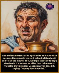 In ancient Rome, one of the most surprising and practical cleaning agents  was human urine. Though it may seem unthinkable by modern standards, the  Romans recognized that urine contained a high concentration