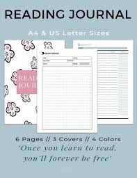 Reading Journal Book Journal Book Review Template Reading Log Printable Books Planner Book N Book Review Template Reading Journal Book Review Journal