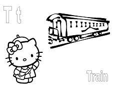 Coloring pages are learning activity for kids, this website have coloring pictures for print and color. Hello Kitty With Letter T Is For Train Coloring Page Free Coloring Pages Online