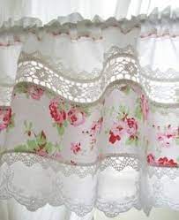 For an economical option, artificial fabric is also suitable, but must imitate linen or cotton well. Tango Mango Rose Curtains Shabby Chic Kitchen Curtains