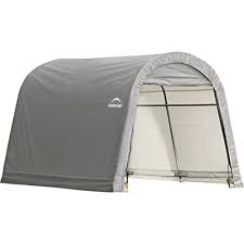 Shelter giant 11228 instant garage storage shed, 12' x 28', grey. Shelterlogic Roundtop Instant Garage 10ft L X 10ft W X 8ft H Gray Model 70435