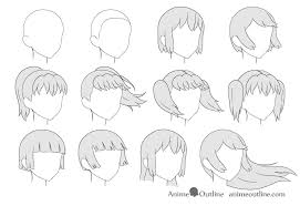 Learn techniques for drawing all types of hairstyles for your characters by as my drawing advances, i ponder some possibilities. How To Draw Anime Hair In 3 4 View Step By Step Animeoutline