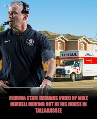 Florida State football coach Mike Norvell is not moving out of his house in  Tallahassee. Rumors swirled after video was posted to social media showing  a delivery truck supposedly outside his home