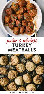 Paleo And Whole30 Ground Turkey Meatballs With Marinara Recipe Paleo Turkey Meatballs Ground Turkey Dinners Turkey Meatballs