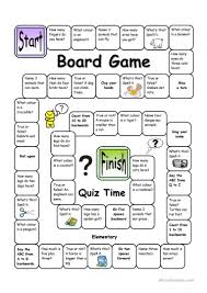 Board Game Quiz Time Easy Worksheet Free Esl Printable Worksheets Made By Teachers Board Games English Games Esl Board Games