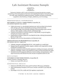 Make sure your educational experience fits the requirements of. Lab Assistant Resume Sample To Download