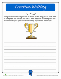 Creative Writing Acceptance Speech Worksheet Education Com Creative Writing Fun Writing Prompts Creative Writing Prompts