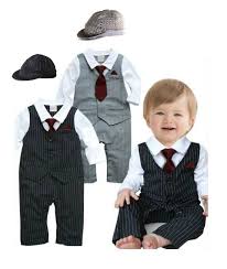 Baby Boy Formal Suit Tie Toddlers Wedding Christening Waistcoat Fall Winter Spring Baby Clothes Baby Boy Wedding Outfit Stripe Romper Outfit