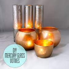 And, you can apply this same technique to any container or vessel you want! Diy Mercury Glass Votives Mercury Glass Diy Diy Mercury Glass Candle Holders Diy Mercury Glass Votives