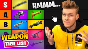 Fortnite battle royal weapon tier list, ranking of the best weapons. I Ranked Every Fortnite Weapon Tier List Youtube