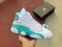 2020 New Air Jordan 13 Gs Aurora Green Digital Pink 439358 100 In 2020 Air Jordans Jordan 13 Running Shoes For Men