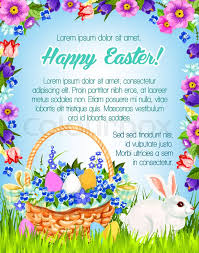 Greetings for happy easter 2020: Happy Easter Greetings Of Paschal Eggs Stock Vector Colourbox