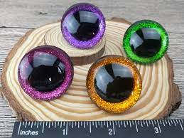 3d 35 Mm Glitter Plastic Safety Eyes35 Mm Green Sparkle Etsy Craft Eyes Orange Glitter Glitter