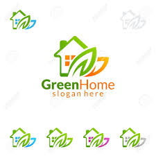 Green Home Logo Real Estate Vector Logo Design With House And Vector Logo Design Logo Design Home Logo