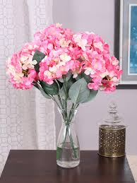The top countries of suppliers are china. Buy Fourwalls Set Of 2 Pink Artificial Hydrangea Flower Bunches Artificial Flowers And Plants For Unisex 2180125 Myntra