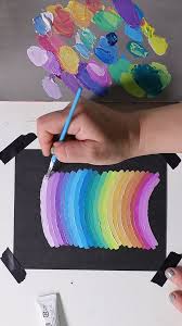Rainbow On Black Paper By Josie Lewis Video Rainbow Art Rainbow Drawing Rainbow Painting