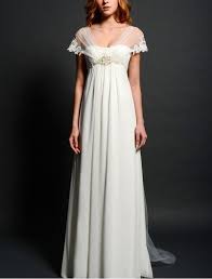 265 00 Chiffon Sheer Sleeves Empire Wedding Dress Skirt Rc0047 Empire Waist Wedding Dress Empire Wedding Dress Grecian Wedding Dress