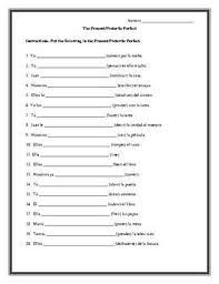 Students Must Structure Sentences In Which The They Must Put A Verb In The Present Preterite Perfect In Spanish There Is A Spanish Present Perfect Perfection