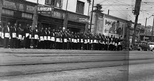 Oakland 1950 S African American Freemasons Lined Up In Front Of Bjornson Hall Located At 610 55th Street Near Shattuck Alameda County Oakland East Bay