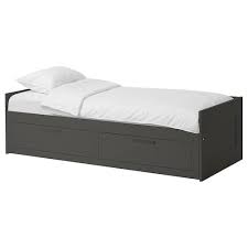 Brimnes Daybed With 2 Drawers 2 Mattresses Gray Minnesund Firm Twin Ikea In 2020 Daybed Mattress Drawers