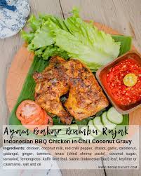 Resep ayam bakar ini sy dapat hasil menebak2 bumbu dr ayam bakar yg sering sy beli di rumah makan sini 😁 beli mahal sepotong 30rb mending bikin sendiri. Ayam Bakar Bumbu Rujak Bbq Chicken With Chili Coconut Gravy Indonesia Eats
