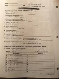 All things algebra answer key is not the form you're looking for?search for another form here. Solved Name Unit 2 Logic Proof Homework 8 Angle Proo Chegg Com