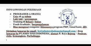 Lowongan kerja terbaru pt kalbe farma tbk. Lowongan Kerja Pt John Toys Purbalingga Terbaru Info Loker Purbalingga
