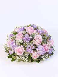 Rose And Freesia Posy Interflora Funeral Flower Arrangements Funeral Flowers Flower Arrangements