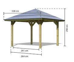 Karibu Pavillon Bergen 1 Gartenlaube 338x338cm 4 Eck Walmdach Laube Holzpavillon Holz Pavillon Pavillon