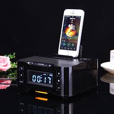 (black) nfc bluetooth speaker double alarm clock charging docking station for iphone8 & micro usb android phone with fm radio. Nfc Bluetooth Speaker Charging Docking Station For I Phone And Android With Fm Radio Alarm Clock Bluetooth Speaker Nfc Bluetooth Speakerbluetooth Speaker Charge Aliexpress
