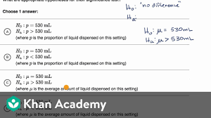 There is no statistically significant relationship between the type of water i feed the different flowers and the growth of the flowers.the convention in most biological research is to use a significance level of basically 0.05. Examples Of Null And Alternative Hypotheses Video Khan Academy