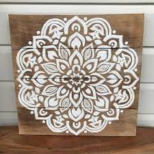 Maybe you would like to learn more about one of these? Handmade Carved Wood Timber White Mandala Boho Bohemian Moroccan Wall Art Ebay Moroccan Wall Art Decorative Sculpture Painted Wood Floors