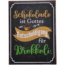 Blechschild Schokolade Metallschild Deko Schild Schild Mit Spruch Gunstig Online Bestellen