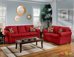 Casual Red Microfiber Sofa Love Seat Living Room Furniture Set Accent Pillows Red Couch Living Room Living Room Red Loveseat Living Room