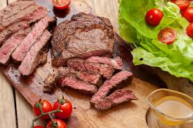 Freeze steak 30 minutes, then slice very thinly against the grain with a serrated knife and season with salt and pepper. Learn To Make Spiced Lime Marinated Eye Of Round Steaks Recipe Round Steak Recipes Round Eye Steak Recipes Recipes