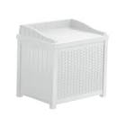 2.9 cu. ft. Resin Wicker Deck Box with Seat in White SSW1200W Suncast
