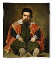Portrait of Sebastian de Morra Fleece Blanket by Diego Velazquez - Augusta  Stylianou Official Website