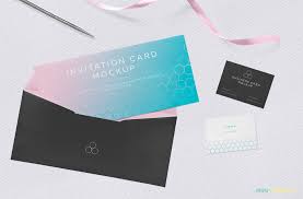 This free business card mockup features an awesome design that showcases the front and back of your card. Free Invitation Mockup Psd Zippypixels