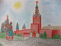 Москва рисунок легкий