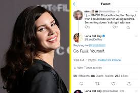 Lanapedia, the biggest lana del rey wiki, is the best source for all there is to know about her music, life, and performances. Lana Del Rey Shuts Down Fan Who Says She Voted For Trump