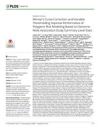 Specjalizuje się w sprzedaży najwyższej jakości aparatury do chromatografii cieczowej hplc oraz gpc/sec. Pdf Winner S Curse Correction And Variable Thresholding Improve Performance Of Polygenic Risk Modeling Based On Genome Wide Association Study Summary Level Data
