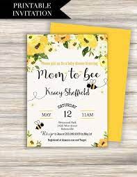 Bee Baby Shower Invitation Download Bumblebee Honeybee Etsy Bee Baby Shower Invitations Bee Baby Shower Bumble Bee Baby Shower