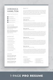 Professional Resume Template Compact 1 Page Resume Template Etsy One Page Resume Template One Page Resume Resume Template Professional