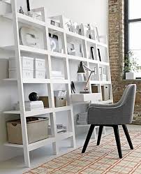 The Sawyer White Leaning Desk Uses An Ingenious Leaning Modular Design To Creatively Solve Storage Solutions Througho Leaning Desk Home Office Design Bookcase