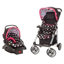 Keep Fashion Strollin Along This Black And Pink Minnie Mouse Butterfly Travel System Features A Stroller And A Baby Girl Car Seats Baby Disney Baby Strollers