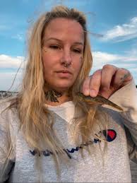 Baby bonefish caught this morning in North Carolina just north of  Jeanette's pier, crazy cool catch