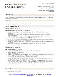 Seasonal Tax Preparer Resume Samples Qwikresume