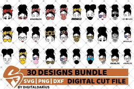 Download 30x Messy Bun Designs Bundle Svg Bandana Svg Mom Life Svg 1141006 Cut Files Design Bundles